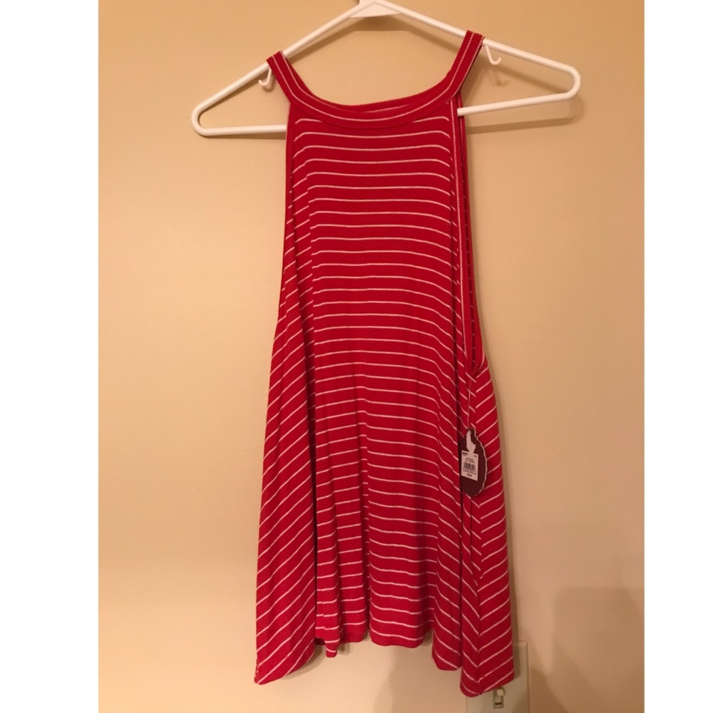 NWT SO Red Striped Halter Neck Tank